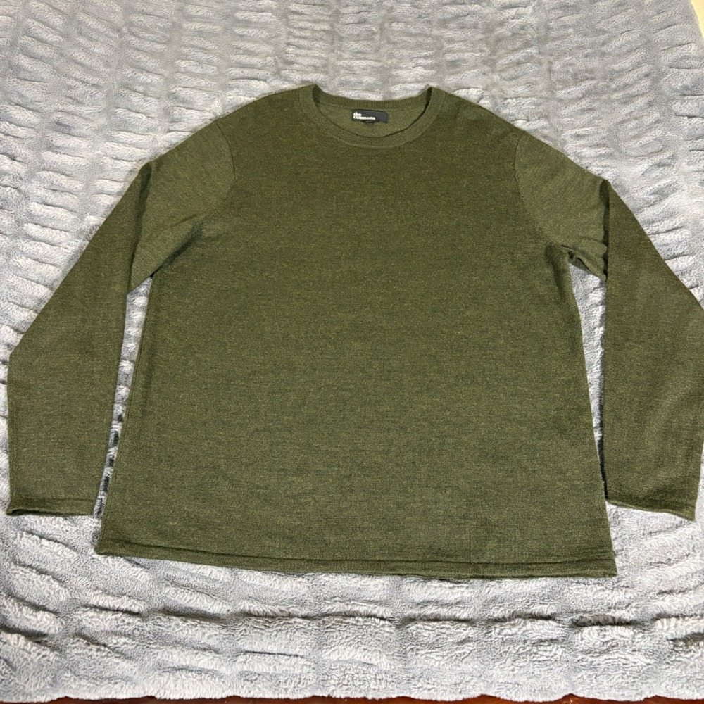 The Commons Mens XXL Olive Green 100% Merino Wool Crewneck Sweater MGS10018